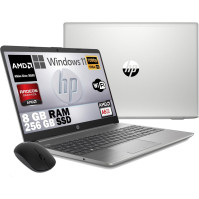 HP 255 G9, notebook, přenosný počítač, stříbrný, Amd 3050U A6, RAM 8 GB DDR4, SSD M2 256 GB, 15,6" FHD displej, Windows 11 Pro,