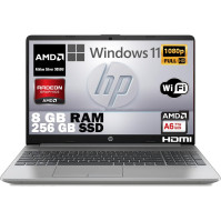 HP 255 G9, notebook, přenosný počítač, stříbrný, Amd 3050U A6, RAM 8 GB DDR4, SSD M2 256 GB, 15,6" FHD displej, Windows 11 Pro,