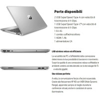 HP 255 G9, notebook, přenosný počítač, stříbrný, Amd 3050U A6, RAM 8 GB DDR4, SSD M2 256 GB, 15,6" FHD displej, Windows 11 Pro,