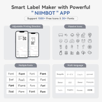 NIIMBOT B1 Label Maker s 1 rolí pásky, 2palcová přenosná tiskárna štítků Bluetooth, 20-50mm tisková velikost termálního štítkova