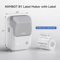 NIIMBOT B1 Label Maker s 1 rolí pásky, 2palcová přenosná tiskárna štítků Bluetooth, 20-50mm tisková velikost termálního štítkova