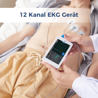 Profesionální 12kanálový EKG přístroj Wellue PG12, digitální EKG monitor s algoritmem Glasgow, podpora pro akvizici a analýzu EK