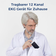 Profesionální 12kanálový EKG přístroj Wellue PG12, digitální EKG monitor s algoritmem Glasgow, podpora pro akvizici a analýzu EK