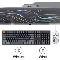 Keychron K10 Full Size DE ISO Layout RGB mechanická klávesnice vyměnitelná za běhu, multitaskingová herní klávesnice se 104 kláv