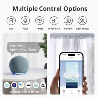 SwitchBot Smart Automatic Curtain Opener - Bluetooth dálkové ovládání s aplikací/časovačem, vylepšený vysoce výkonný motor, přid