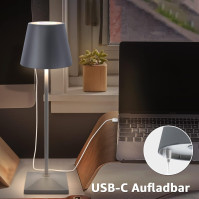 Bezdrátová dotyková LED stolní lampa Postlucky, dimenzovaná dotyková LED stolní lampa s USB dobíjecím akumulátorem, bezdrátová R