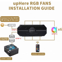 Ventilátor upHere PC 120mm s dálkovým ovládáním RGB LED vysoké výkonnosti pro počítačovou skříň, ultra tichý, 6ks