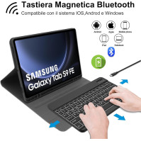 JADEMALL Pouzdro s klávesnicí pro Samsung Tab S9 FE 10.9" 2023 - Klávesnice Samsung Galaxy Tab S9 11", Italština QWERTY podsvíce