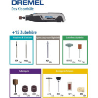 Dremel Lite 7760 Akumulátorový multifunkční nářadí 3.6V, Sada s 15 příslušenstvími, Variabilní otáčky 8.000-25.000 ot./m