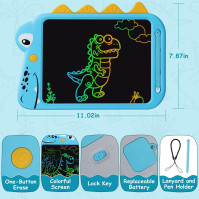 Fullware LCD psací deska pro děti, 10palcová kreslící deska Magic Board Dinosaur Unicorn Toy, narozeninové vánoční dárky