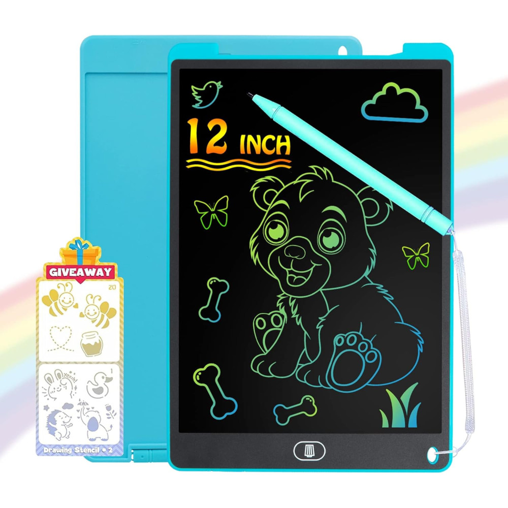 Carviki LCD tabule na psaní 12palcová kreslící tabule s obrazovkou Magic Board Ekologická jasná barevná psací podložka,