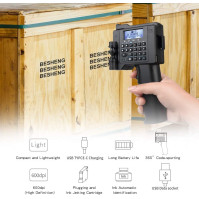 BESHENG PT2000SE Ruční inkoustová tiskárna s rychleschnoucí inkoustovou kazetou, přenosná ruční tiskárna pro výrobu štítků