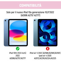 Lielax Pouzdro na iPad 10. generace 10.9“2022, Italiano QWERTY Odpojitelná Bluetooth klávesnice, Tenké 10.9 palcové pouzdro