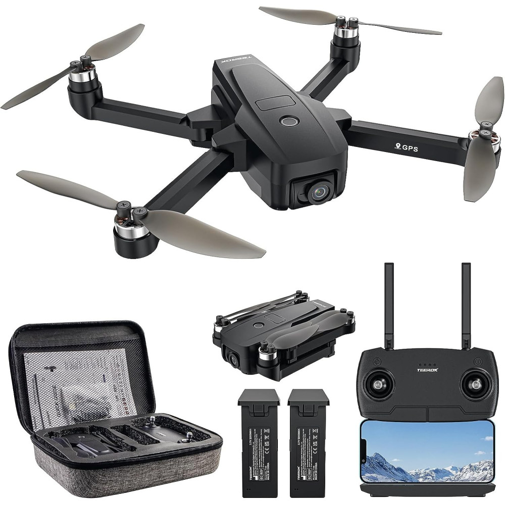 TEEROK T18S GPS dron s kamerou 4K pro dospělé, 5G přenos FPV dron 500m RC kvadrokoptéra s automatickým návratem, follow