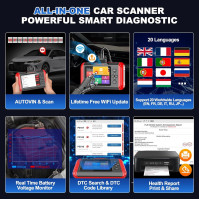 KINGBOLEN S800 OBD2 diagnostické zařízení, čtečka automobilových kódů pro 4 systémy motor/převodovka/ABS/SRS a 15 resetů