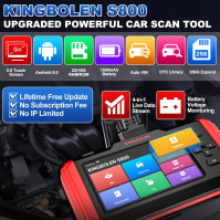 KINGBOLEN S800 OBD2 diagnostické zařízení, čtečka automobilových kódů pro 4 systémy motor/převodovka/ABS/SRS a 15 resetů