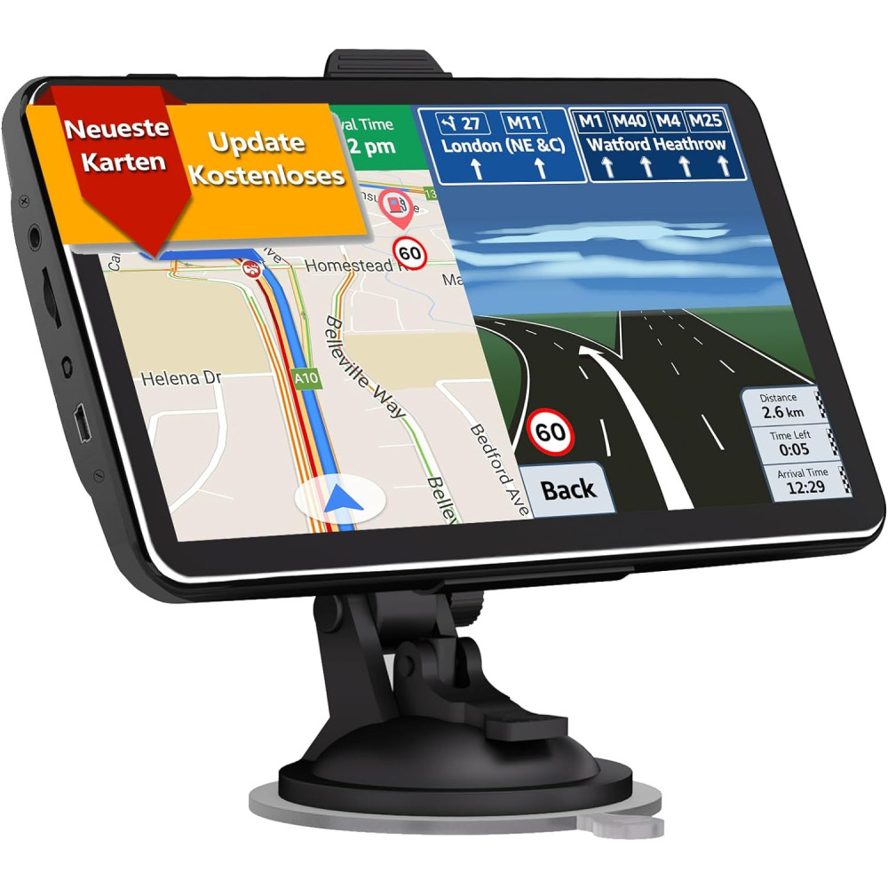 SAT NAV, TOUTBIEN GPS Navigation for Car Truck Motorhome 2.5D Touchscreen 7inch 2023 UK Europe Maps Pre-Installed with Lifetime