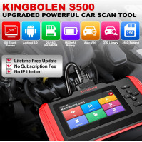 KINGBOLEN S500 OBD2 diagnostický nástroj, automobilová čtečka chybových kódů pro motor/převodovku/ABS/SRS, diagnostický