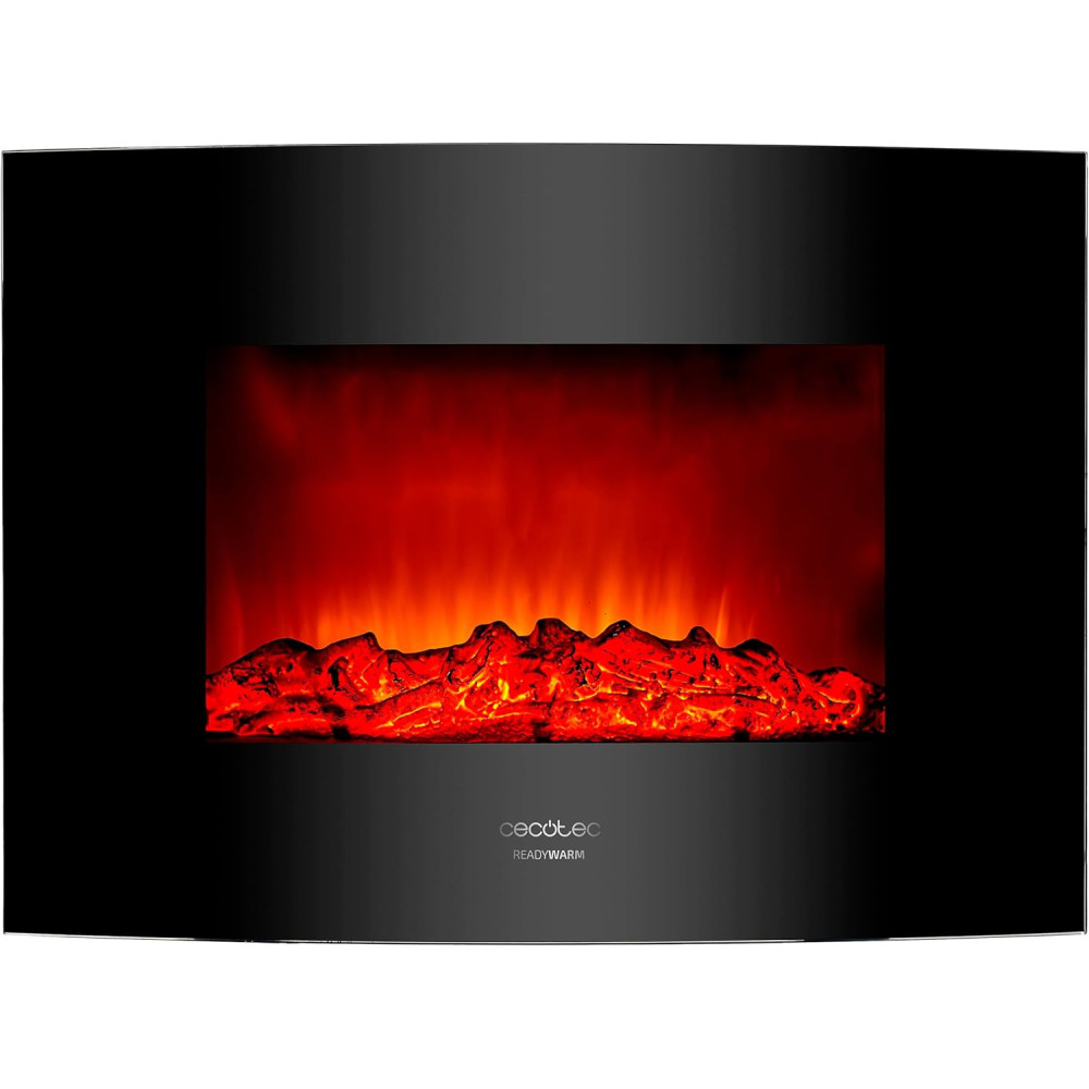 Elektrický krb Cecotec Ready Warm 2200 Curved Flames. Maximální výkon 2000 W, velikost 22", 2 úrovně výkonu, plocha pokrytí 20 m