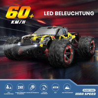 DEERC Brushless RC Cars 60KM/H High Speed Remote Control Car 4WD 1:18 Scale Monster Truck for Kids Adults, All Terrain Off Road