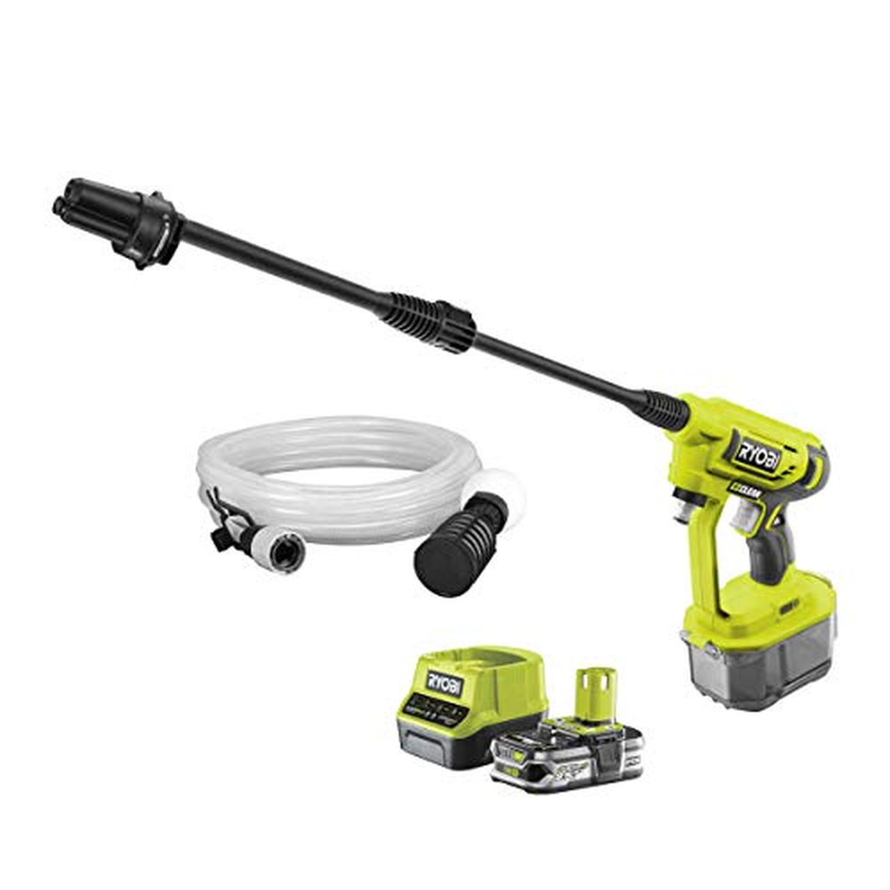 RYOBI 18 V ONE+ Bateriový čistič středního tlaku RY18PW22A-125 (Čištění vozidel/povrchů, maximální tlak 22 bar, průtok 182 l/h,