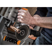 WORX 18V (20V MAX) akumulátorová úhlová bruska WX800.4, 4.0Ah, Powershare, 115mm, 2polohová přídavná rukojeť, beznástrojové nast