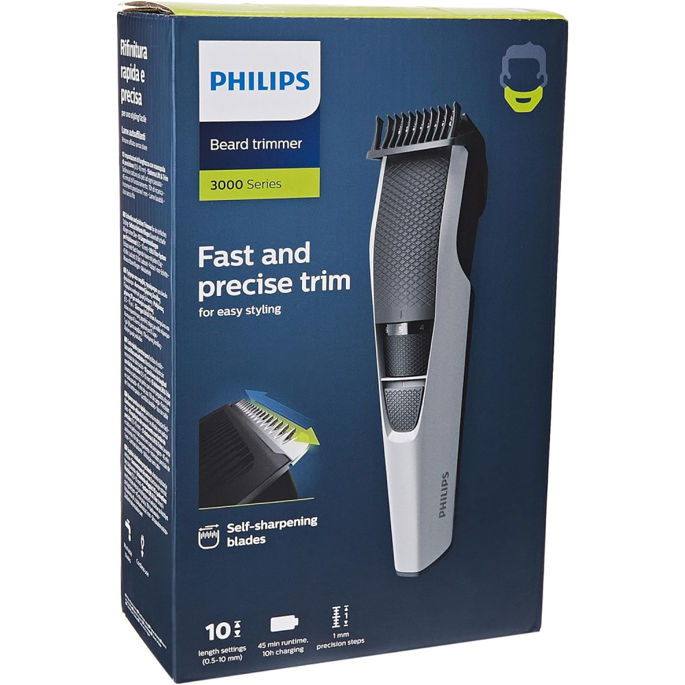 Philips Beardtrimmer 3000 Series, zastřihovač vousů s technologií Lift & Trim (model BT3206/14)