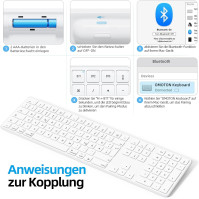 OMOTON Bluetooth klávesnice pro Mac OS (MacBook Air/MacBook Pro/iMac/iMac Pro), bezdrátová klávesnice se 3 kanály Bluetooth, KB5