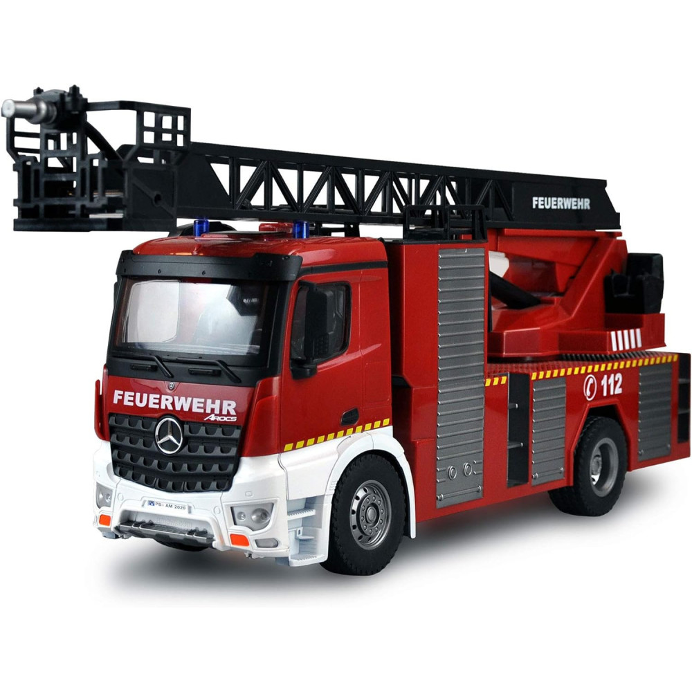 Amewi 22502 Mercedes-Benz Hasičské stříkačkové vozidlo 1:18, RTR, licencované vozidlo, červená/bílá