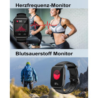 RUIMEN Smart Watch Odpovědět na volání, chytré hodinky pro ženy Muži HD dotykový displej Fitness hodinky s SpO2-Monitor srdeční