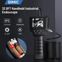 [32,8FT] Endoskopická inspekční kamera se světlem, Qimic průmyslová endoskopická kamera 1080P HD Borescope, kanálová kamera, tru