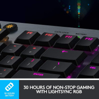 Logitech G915 LIGHTSPEED Bezdrátová herní mechanická klávesnice s nízkým profilem GL-Tactile spínače, LIGHTSYNC RGB