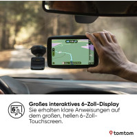 TomTom navigace GO Navigator do auta (6 palců, informace o dopravě v reálném čase a zkušební verze upozornění na rychlost