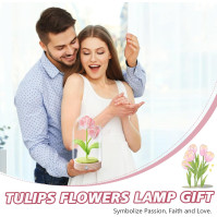 Tulipánová lampa jako dárek pro ženy Crochet Tulips Flower jako dárek pro ni. Tulipánová stolní lampa pro výzdobu pokoje