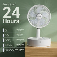 Marchpower přenosný stojací ventilátor s dálkovým ovládáním 10'' skládací ventilátor stojící časovač 7200mAh