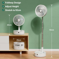 Marchpower přenosný stojací ventilátor s dálkovým ovládáním 10'' skládací ventilátor stojící časovač 7200mAh