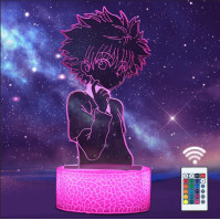 QQAAMZ 3D lampa Anime Hunter X Hunter dětská stolní lampa, Kreativní osvětlení pro domov, USB lampa, 16 barev