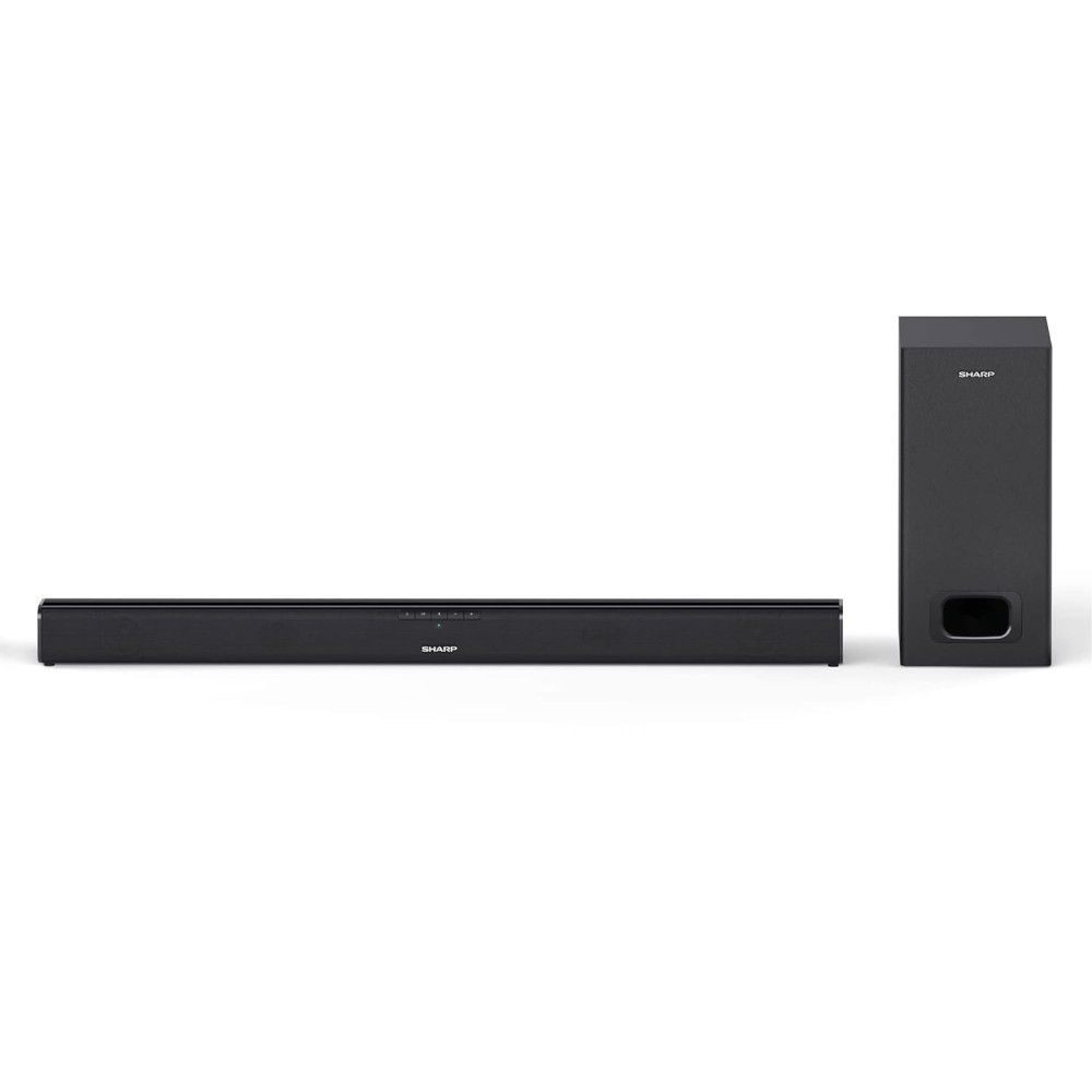 Soundbar SHARP HT-SBW110 2.1, 180W tenký bezdrátový Bluetooth Soundbar s kabelovým subwooferem pro TV s HDMI ARC/CEC