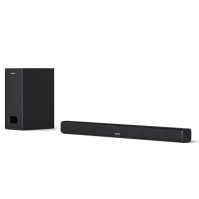 Soundbar SHARP HT-SBW110 2.1, 180W tenký bezdrátový Bluetooth Soundbar s kabelovým subwooferem pro TV s HDMI ARC/CEC