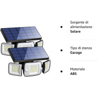 INTELAMP Venkovní solární lampy 6000mAh Venkovní solární lampy 1200LM Venkovní solární lampa 2 Pohybový senzor solární