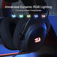 Redragon H510 Zeus-X RGB bezdrátová herní sluchátka - 7.1 prostorový zvuk - 53mm audio ovladače v paměťové pěně na uších