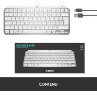 Logitech MXKEYS Mini Bezdrátová osvětlená klávesnice WRLS Pale Grey - FRA - Central