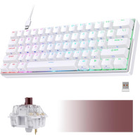 KEMOVE K61 Shadow Mechanická herní klávesnice, 60% velikost (QWERTY, RGB podsvícení, výměnné Brown spínače), Odpojitelná