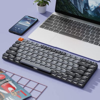 Keychron K3 Ultra-Slim Bezdrátová mechanická klávesnice, 75% Bluetooth/USB klávesnice s bílým podsvícením, hnědý optický