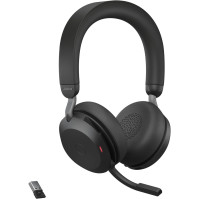 Bezdrátová PC náhlavní souprava Jabra Evolve2 75 s technologií 8 mikrofonů – duální pěnová stereo sluchátka