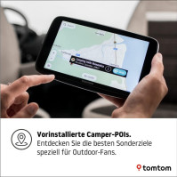 Satelitní navigace TomTom GO Camper Max se 7" HD obrazovkou, body zájmu pro obytné vozy a karavany, aktualizace přes Wi-Fi, upoz