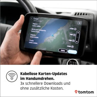 Satelitní navigace TomTom GO Camper Max se 7" HD obrazovkou, body zájmu pro obytné vozy a karavany, aktualizace přes Wi-Fi, upoz