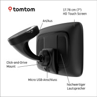 Satelitní navigace TomTom GO Camper Max se 7" HD obrazovkou, body zájmu pro obytné vozy a karavany, aktualizace přes Wi-Fi, upoz