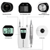 MelodySusie Profesionální fréza na nehty, 30000 ot/min Elektrická fréza na nehty s možností nabíjení, přenosná