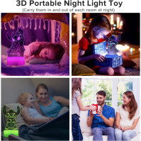 QQAAMZ Stitch Lampa 3D iluze Stitch Noční lampička pro děti s dotykem a dálkovým ovládáním, ​Anime Merch Lilo & Stitch